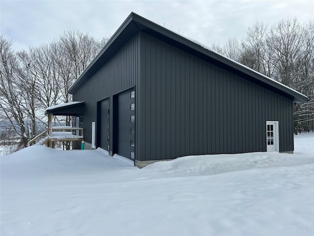 view of snow covered exterior