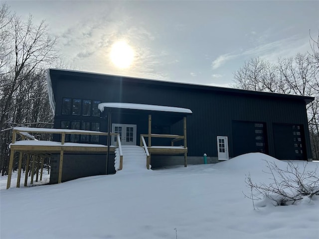 view of front of house featuring french doors and a garage