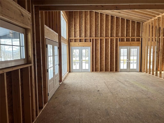 miscellaneous room with french doors