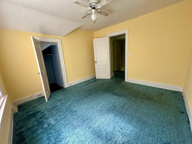 957 E 29th St, Erie, PA 16504 - unfurnished bedroom with dark carpet, a closet, and ceiling fan