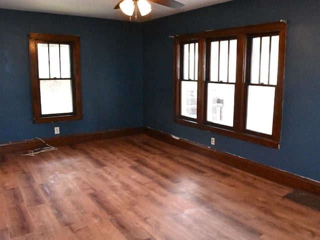 9954 Liberty Ext, Meadville, PA 16335 - spare room with a ceiling fan, wood finished floors, and baseboards