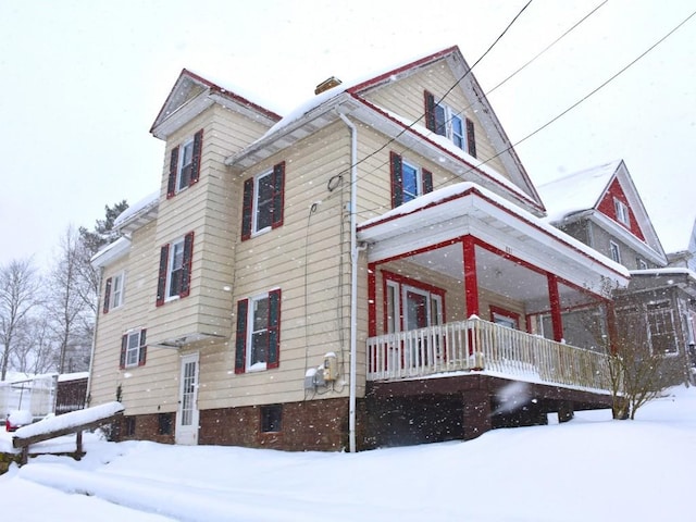 view of snowy exterior