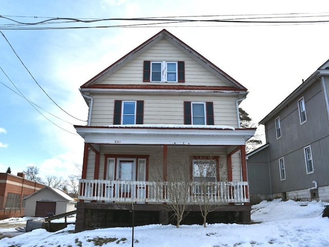 view of front of property featuring covered porch