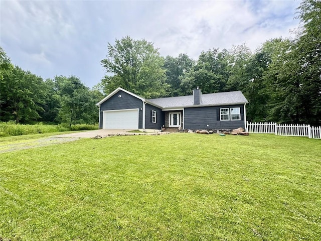 112 Willadell Rd, Pa, PA 16154 - ranch-style home with driveway, a garage, a chimney, and entry steps