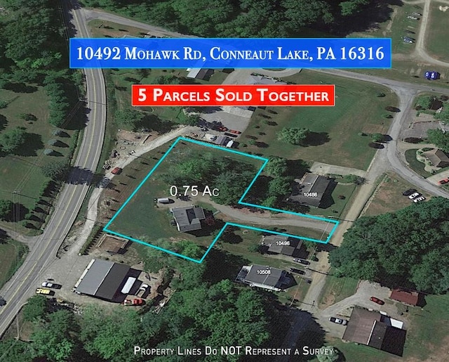10492 Mohawk Rd, Conneaut Lake, PA 16316 - map / location with property parcel outlined