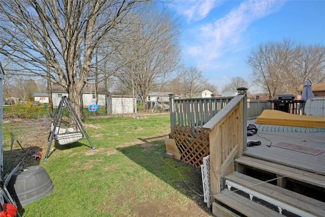 221 Pheasant Dr, Girard, PA 16417 - view of yard featuring a wooden deck