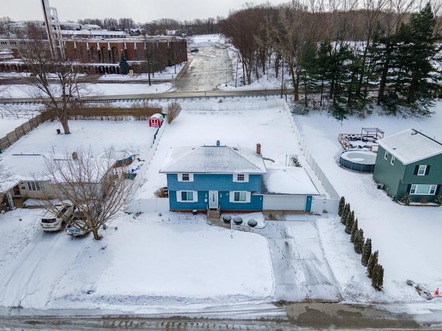 view of snowy aerial view