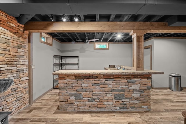 11221 W Greene Rd, Waterford, PA 16441 - indoor dry bar with wood finished floors