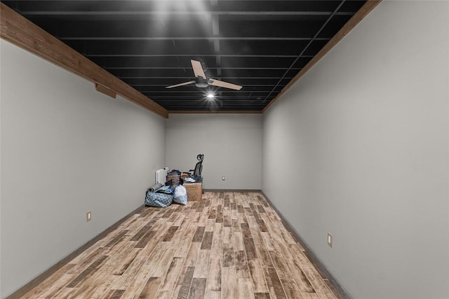 11221 W Greene Rd, Waterford, PA 16441 - finished basement featuring ceiling fan and wood finished floors