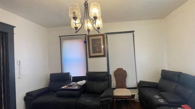 457 E 24th St, Erie, PA 16503 - living area featuring a chandelier and dark wood-style flooring