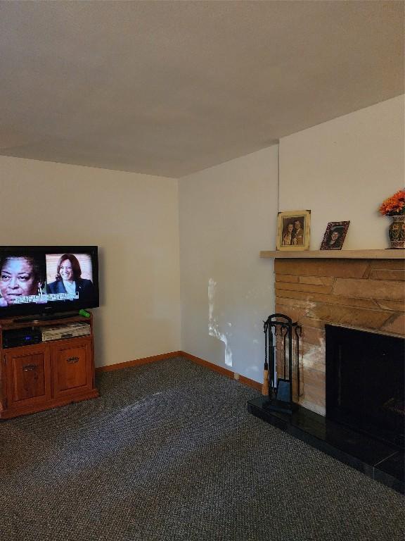 living room featuring carpet