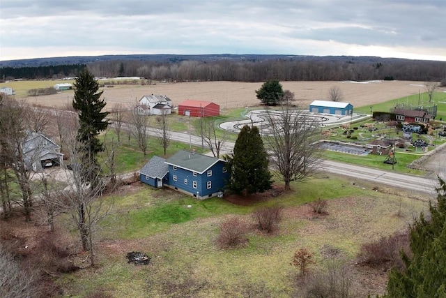 aerial view featuring a rural view