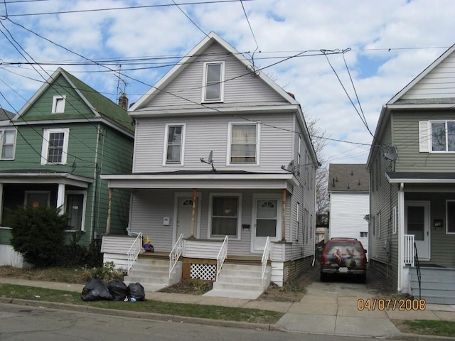 view of front property with covered porch