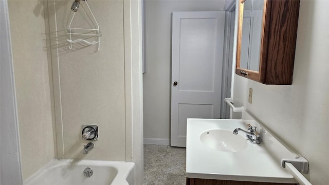 bathroom with vanity and shower / bathtub combination