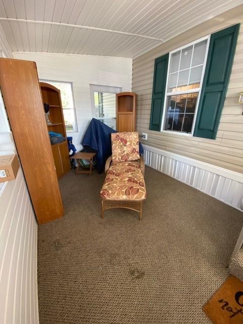 831 Douglas Dr, Erie, PA 16505 - living area featuring carpet and wooden ceiling
