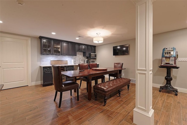 dining room with sink