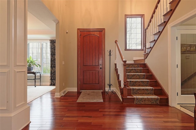 entrance foyer with wood-type flooring