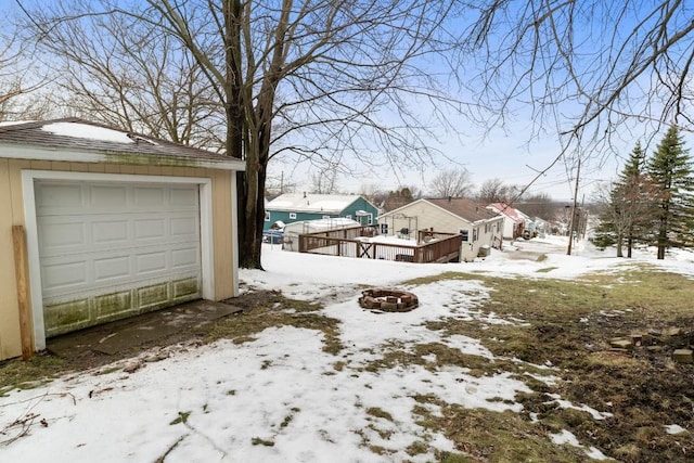 exterior space featuring a garage