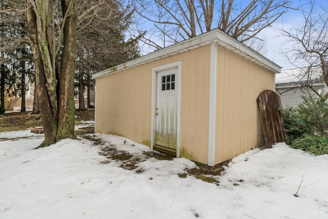 view of snow covered structure