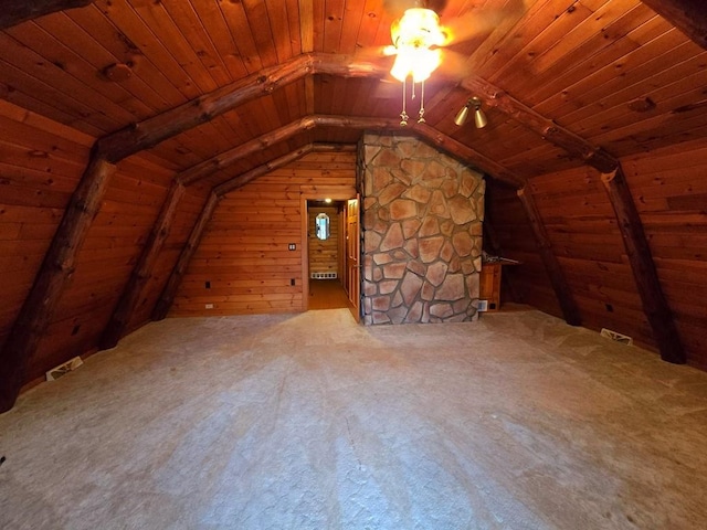 view of unfinished attic