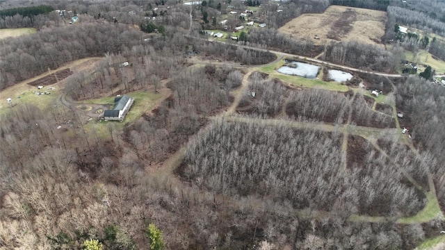 birds eye view of property featuring a rural view