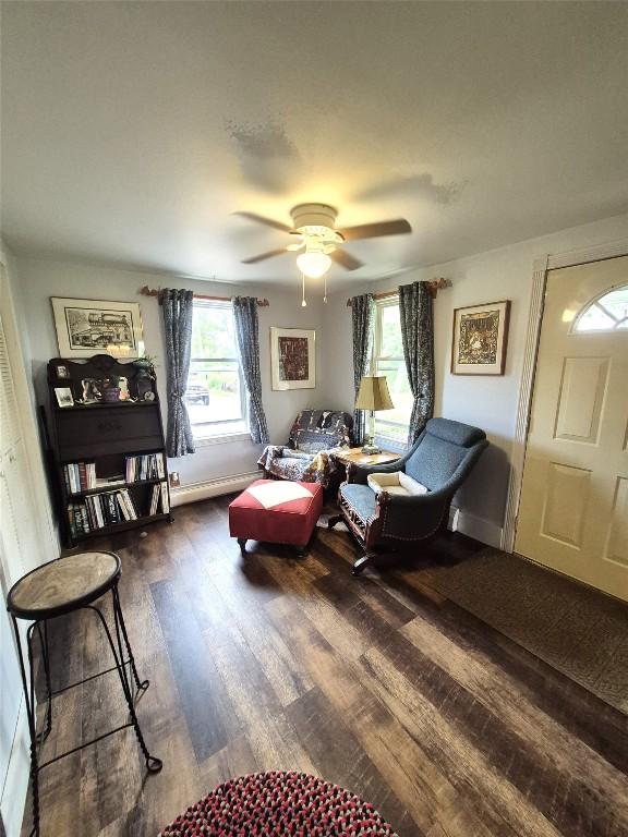 23754 S Beaver Rd, Springboro, PA 16435 - sitting room featuring wood finished floors and a ceiling fan