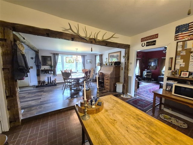 23754 S Beaver Rd, Springboro, PA 16435 - dining room with ceiling fan