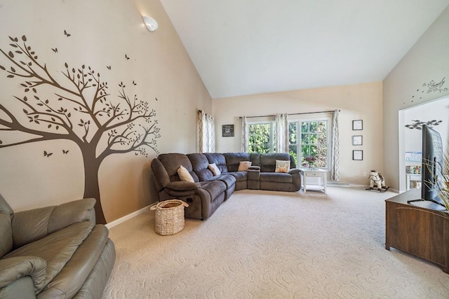5501 Stone Run Dr, Fairview, PA 16415 - living area with carpet and high vaulted ceiling