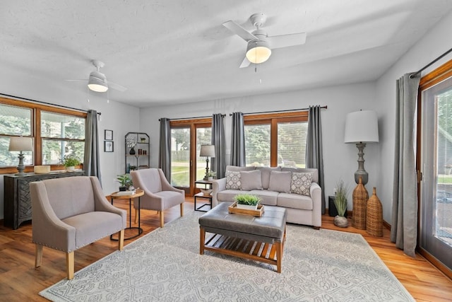 5124 W Ridge Rd, Erie, PA 16506 - living room with a ceiling fan, plenty of natural light, and wood finished floors