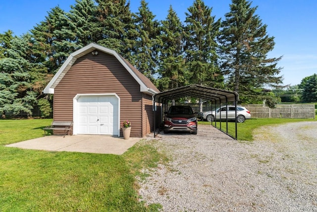 5124 W Ridge Rd, Erie, PA 16506 - detached garage featuring a carport and gravel driveway