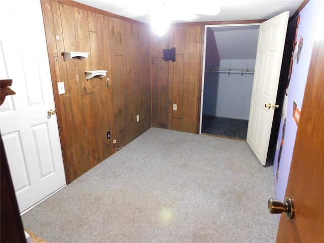 15954 Parsons Ln, Edinboro, PA 16412 - unfurnished bedroom featuring carpet floors, a closet, and wooden walls