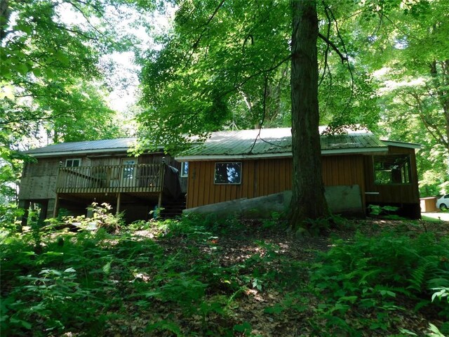 15954 Parsons Ln, Edinboro, PA 16412 - rear view of property featuring a deck and a metal roof
