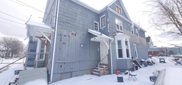 view of snow covered exterior