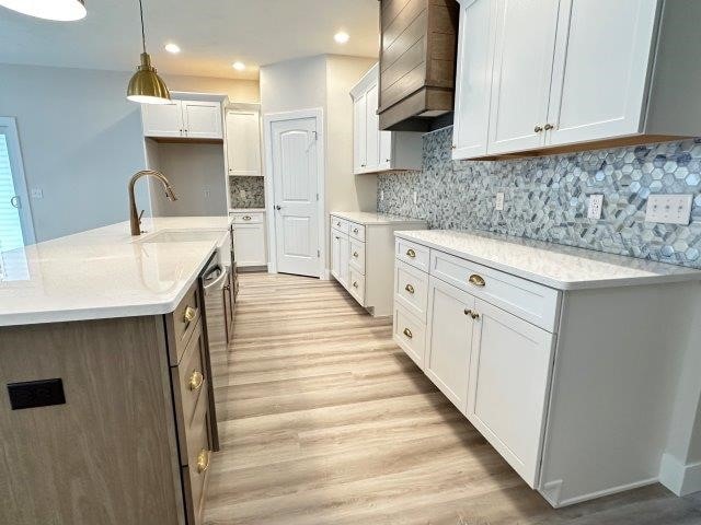 4655 Elsie Rd Unit 1, Erie, PA 16511 - kitchen with light wood finished floors, pendant lighting, light countertops, and recessed lighting