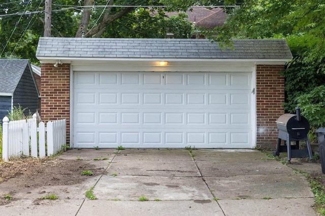 view of garage