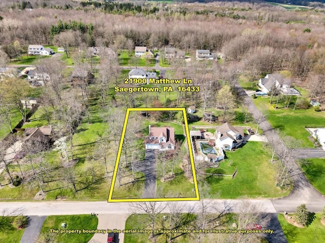 birds eye view of property featuring a residential view