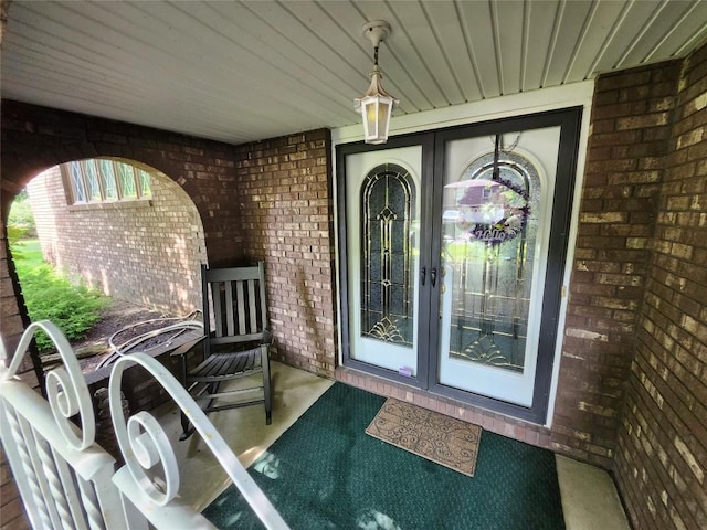 doorway to property with french doors