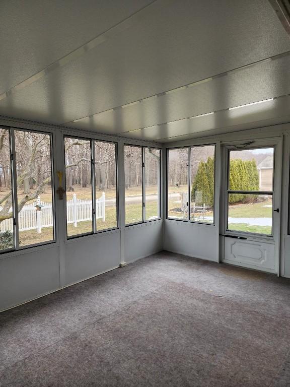 view of unfurnished sunroom