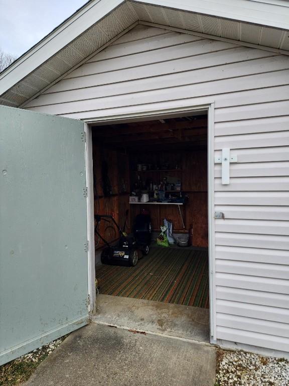 view of garage