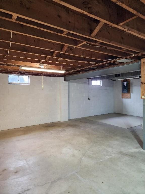 basement with plenty of natural light