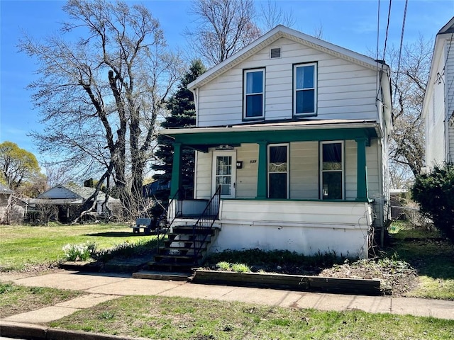 539 W 3rd St, Erie, PA 16507 - view of front of house with a front lawn and covered porch