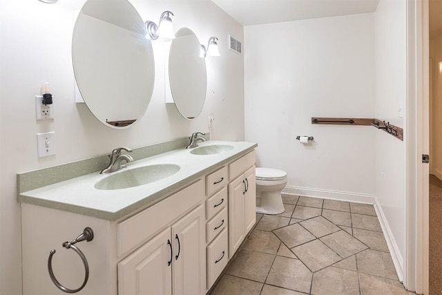 8730 Peffer Rd, Fairview, PA 16415 - full bathroom with double vanity, toilet, tile patterned floors, and baseboards