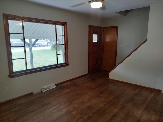 6943 Old Ridge Rd, Fairview, PA 16415 - foyer featuring ceiling fan and dark wood-type flooring