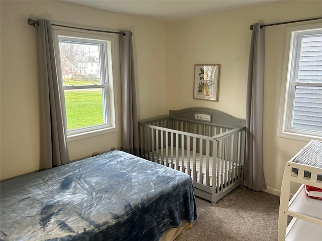 bedroom with carpet