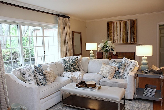 1351 Top Rd, Erie, PA 16505 - living room featuring ornamental molding and wood finished floors