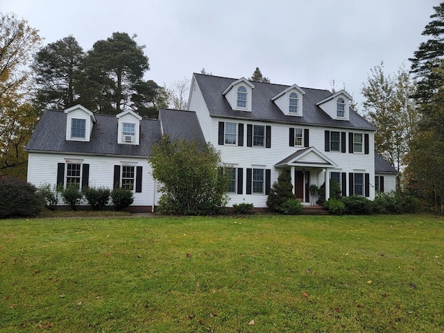 colonial house with a front lawn