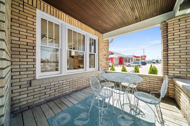 deck featuring covered porch