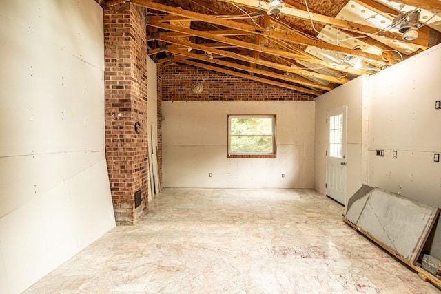 misc room with vaulted ceiling