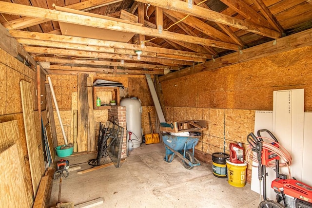 interior space with gas water heater