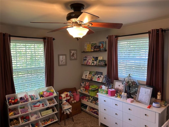 103 S Church St, Linesville, PA 16424 - playroom featuring a ceiling fan and plenty of natural light